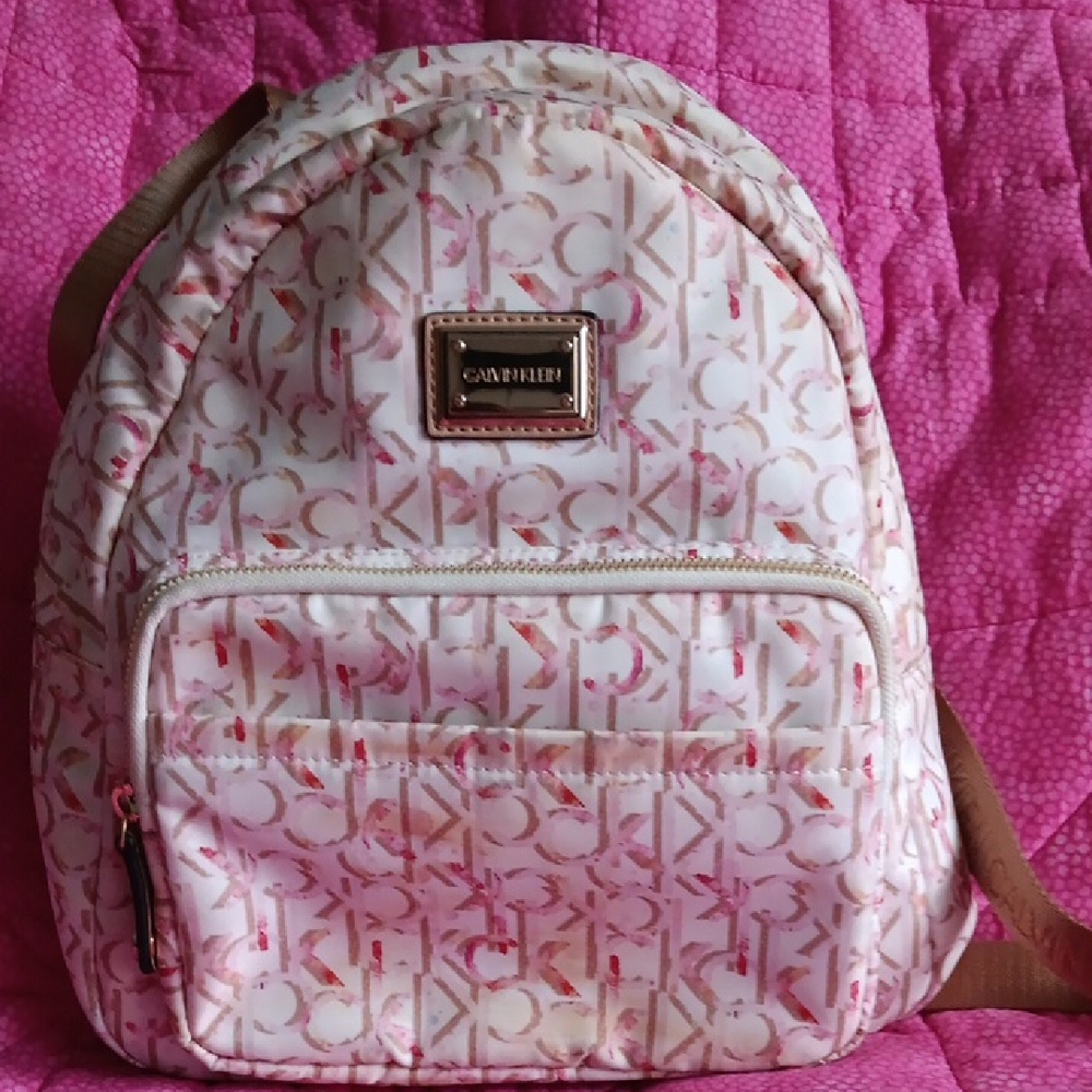 Calvin Klein Pink and Tan Backpack